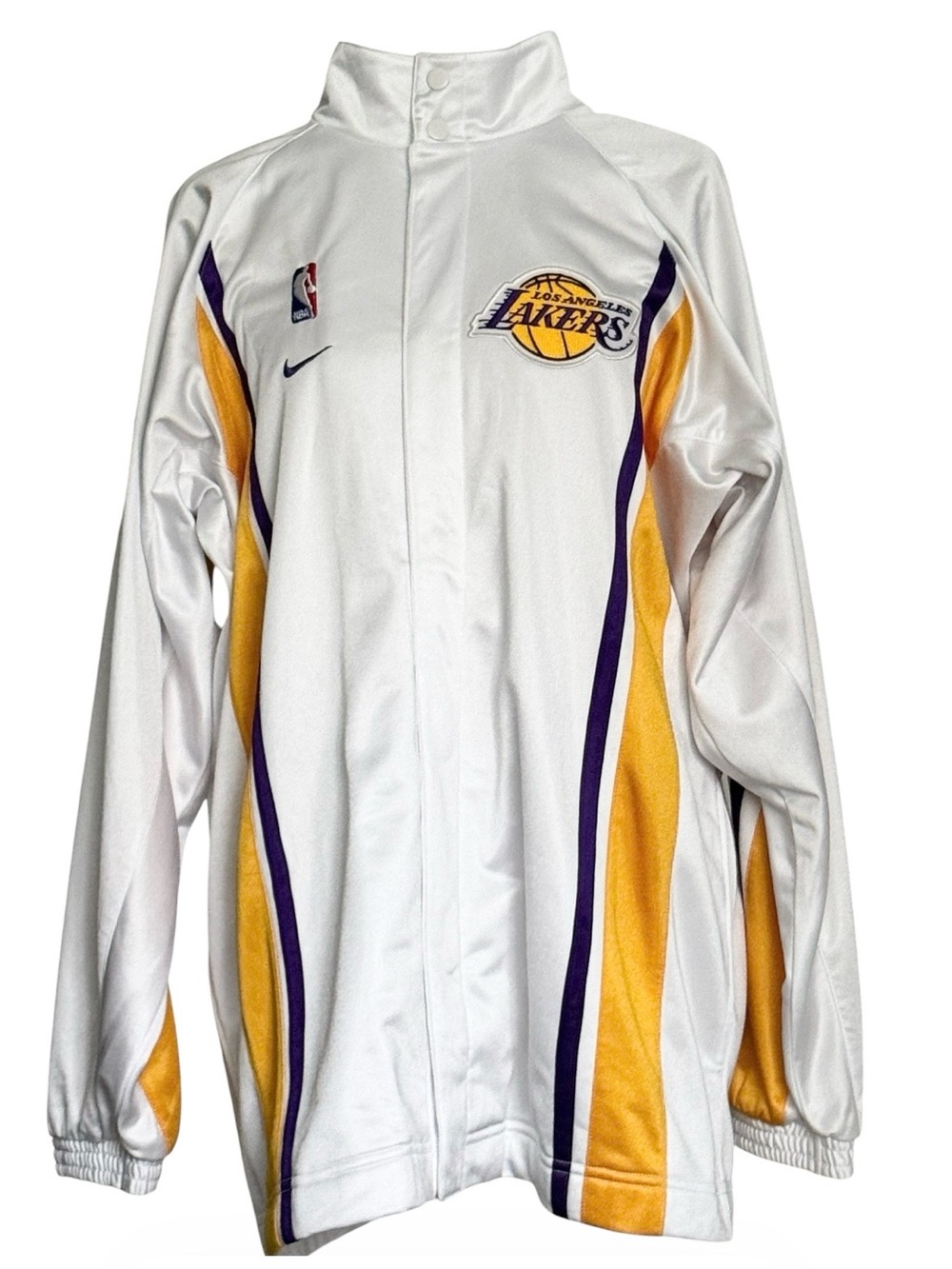 VTG Nike Team White, Gold & Purple Los Angeles Authentic Lakers Retro Jacket SZM